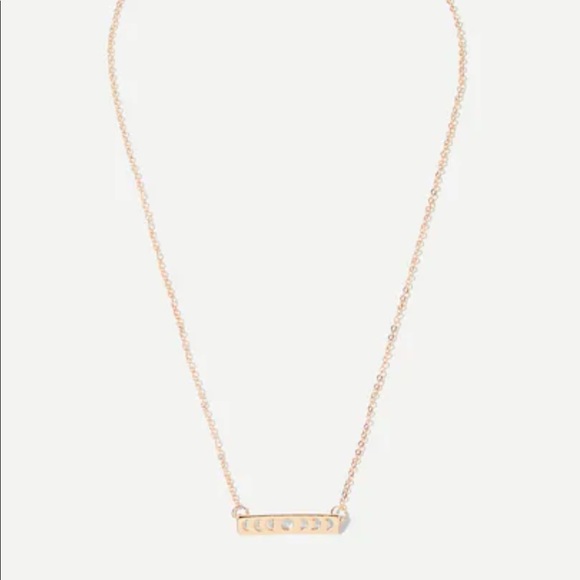 Rose Gold Phases fo the Moon Bar Necklace - Picture 3 of 5